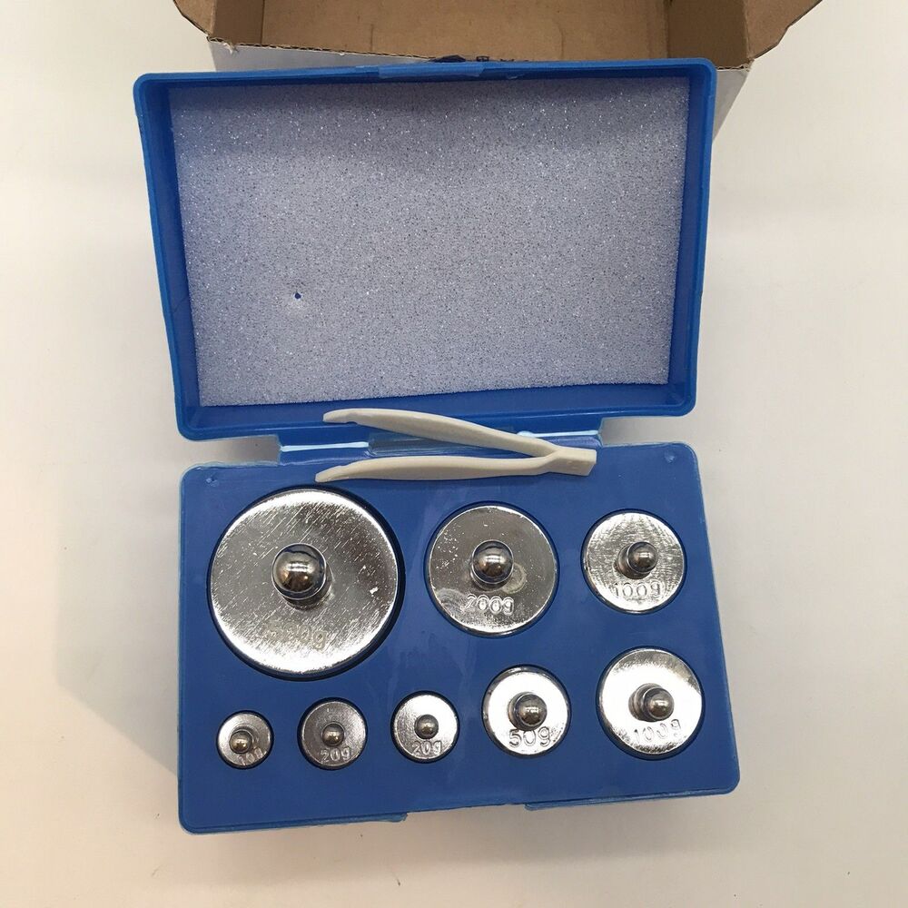 HFS(R) Scale Balance Calibration Weight Set - 10-1000G 8Pc Set with Case NEW